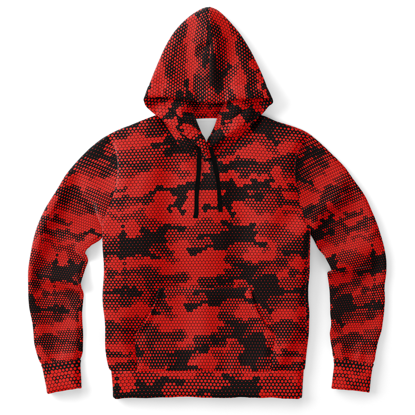 Pixel Camo Hoodie | Red Digital Camouflage Pattern