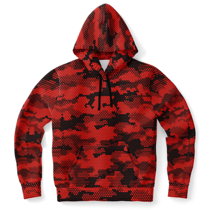 Pixel Camo Hoodie | Red Digital Camouflage Pattern