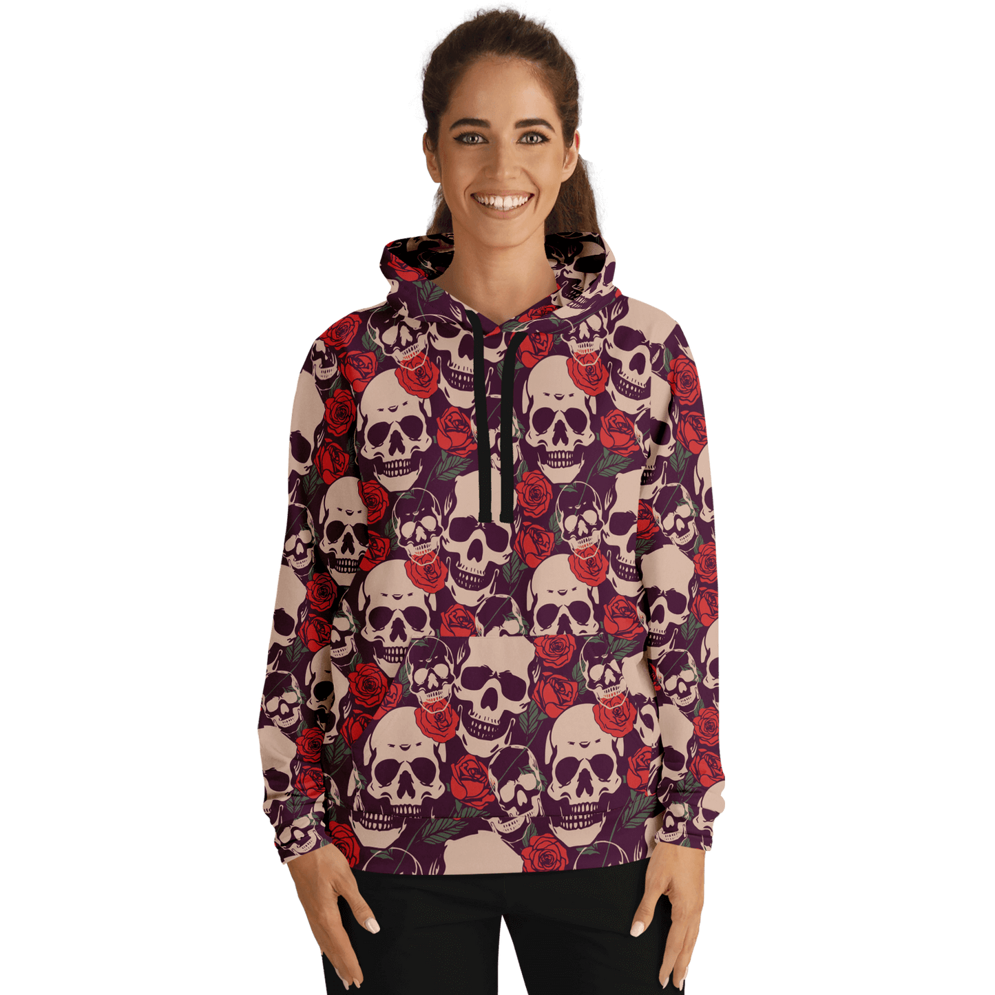 Skulls & Roses Hoodie | Red Unisex