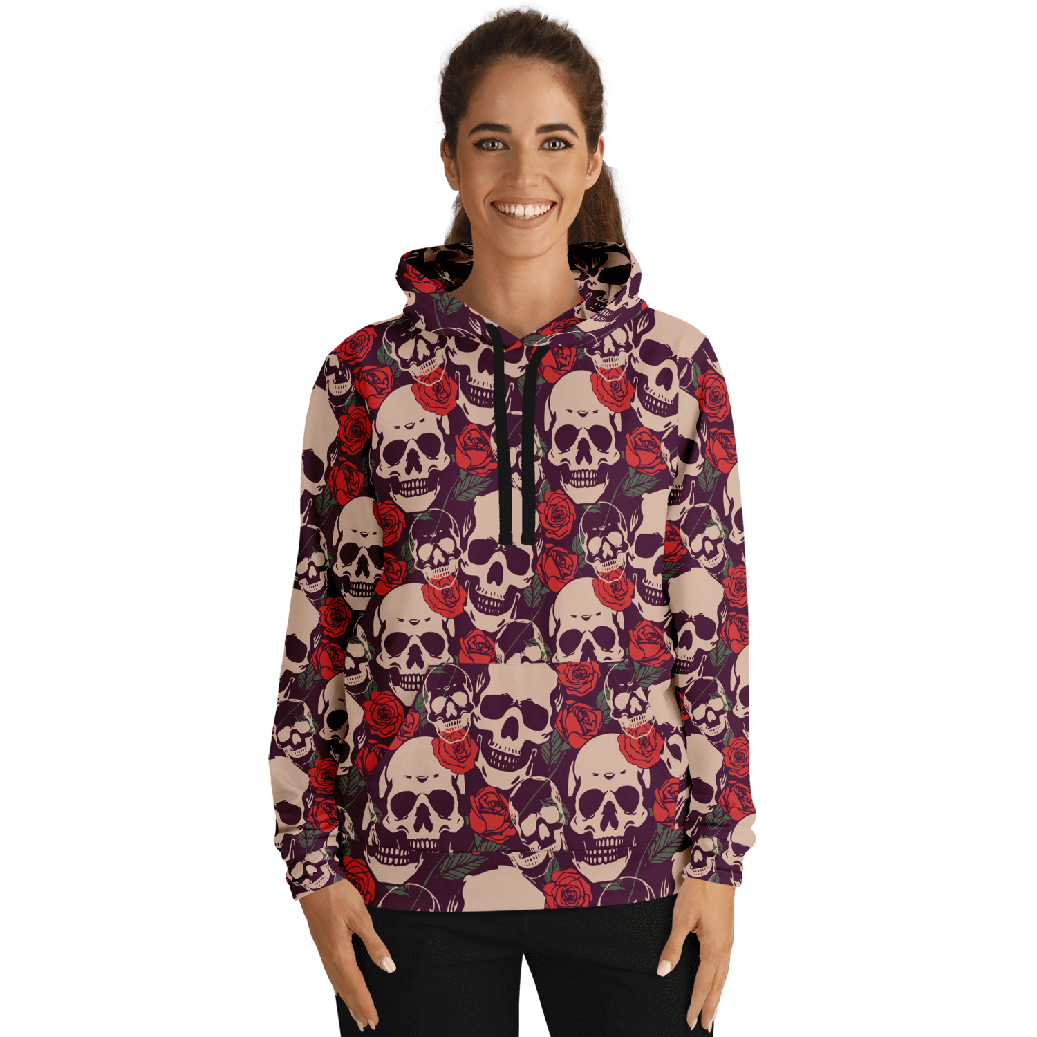 Skulls & Roses Hoodie | Red Unisex