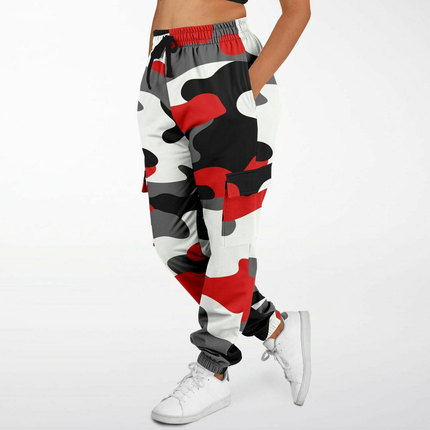 Milano Red Black & White Camouflage Cargo Sweatpants