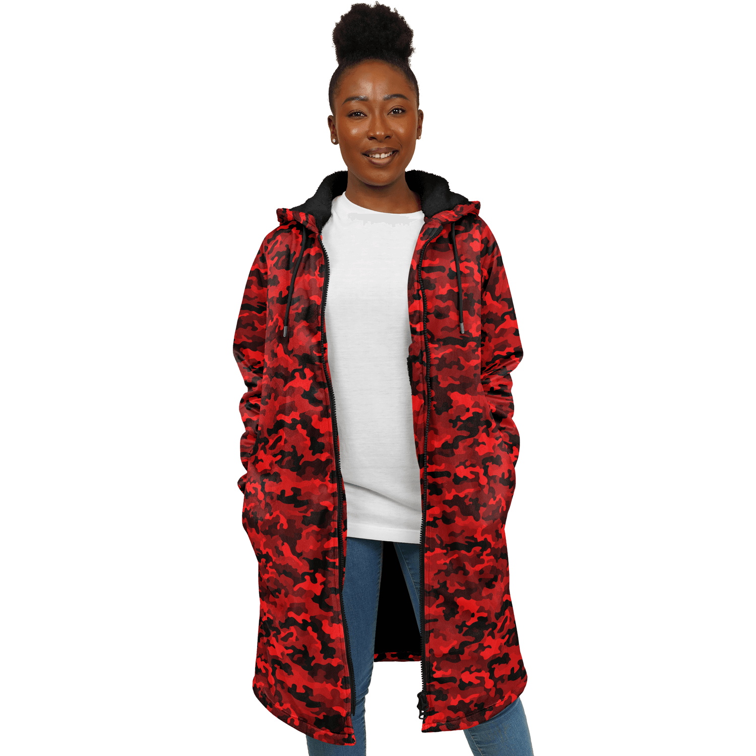 Army Red Camo Cloak With a Zipper | Ribooa