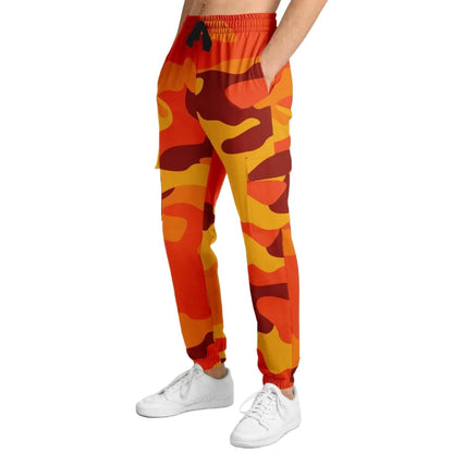 California Orange & Red Berry Camouflage Cargo Sweatpants