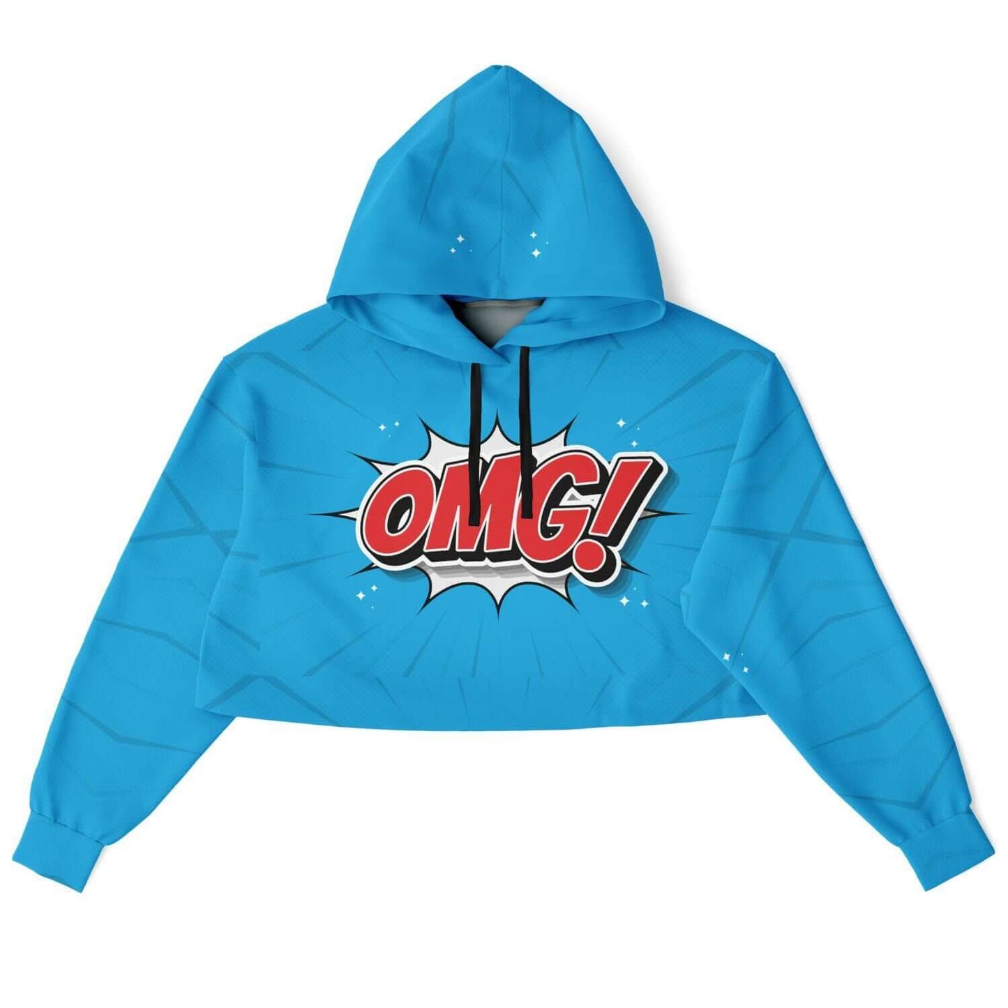 Red & Blue OMG Cropped Hoodie