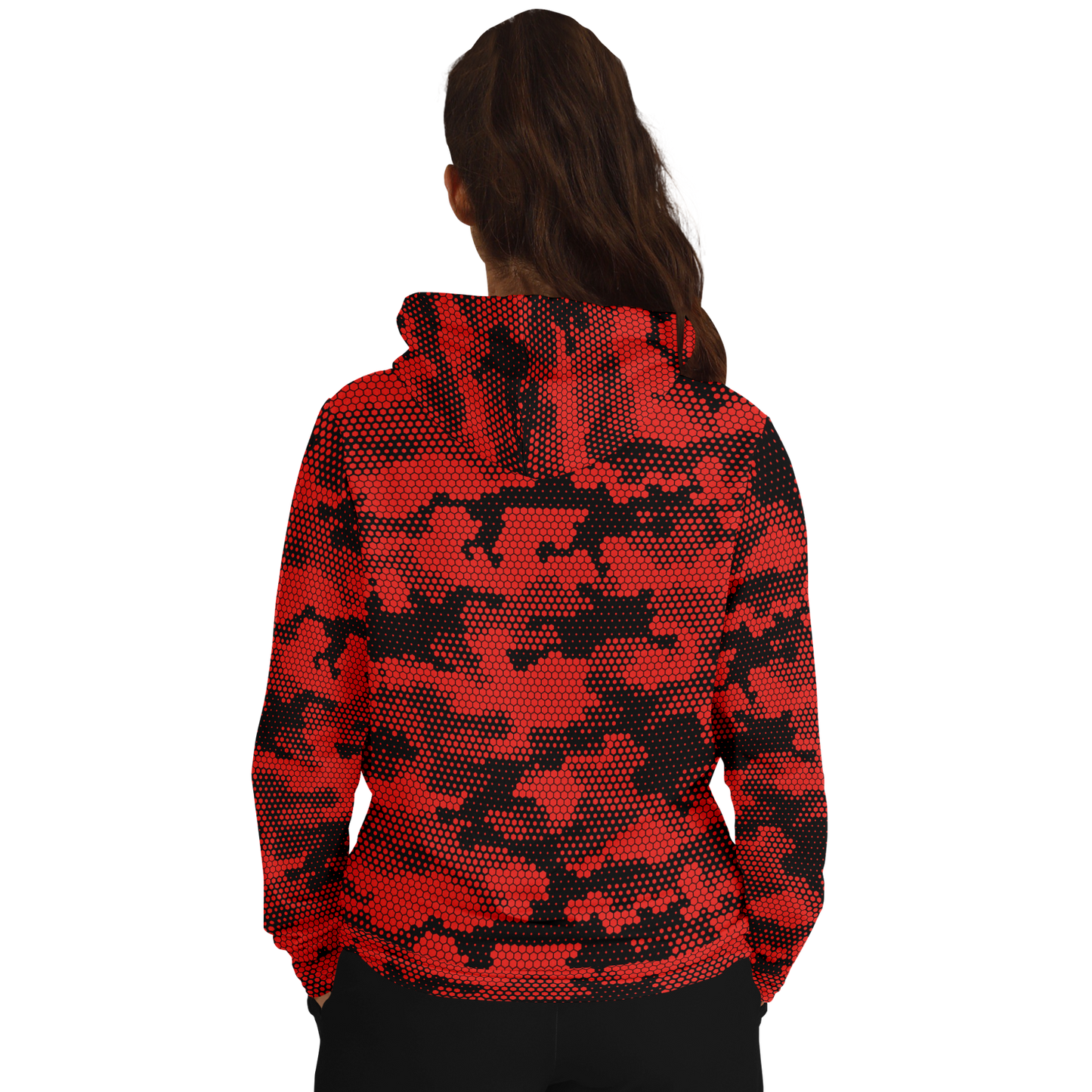 Pixel Camo Hoodie | Red Digital Camouflage Pattern