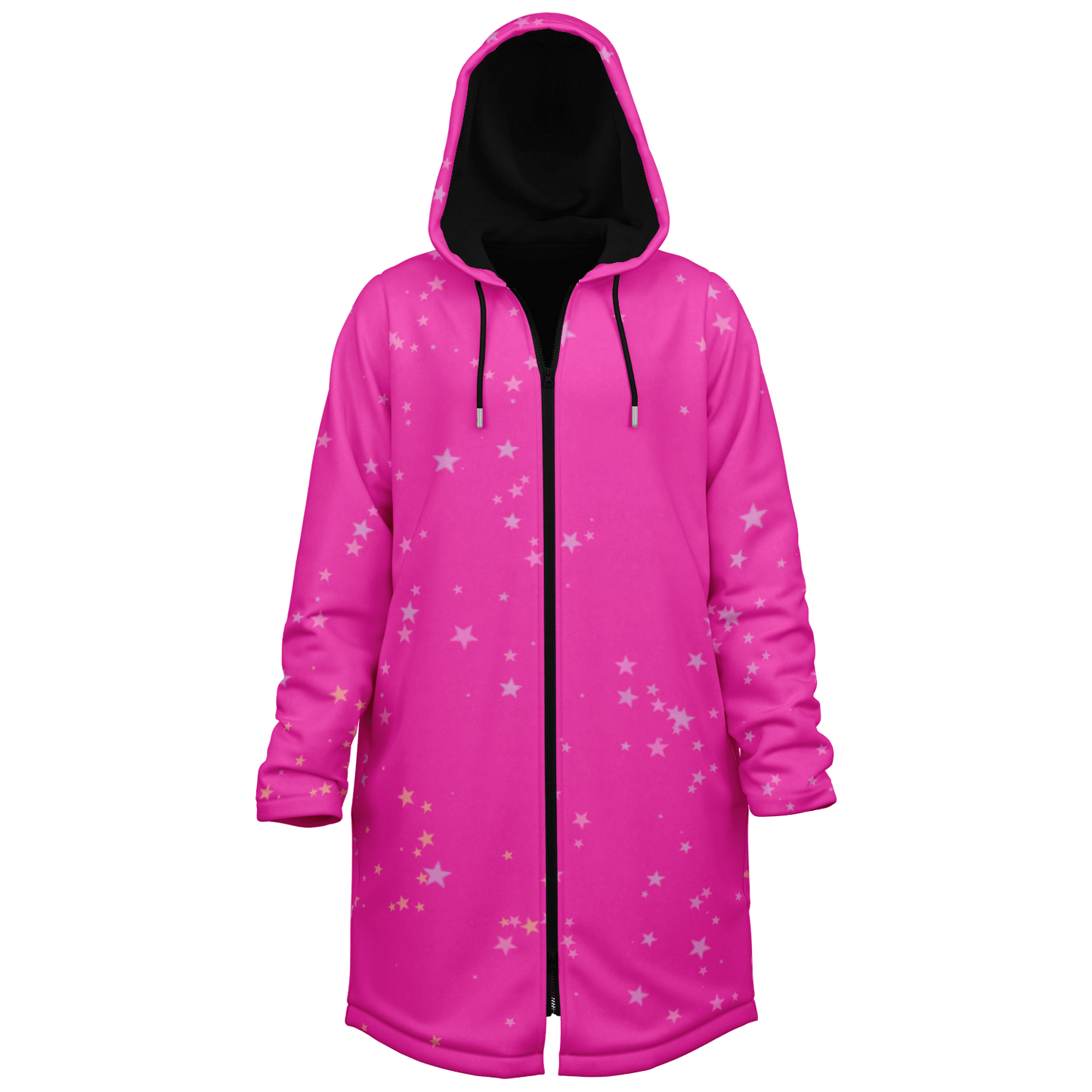 Funky Deep Pink Stars Zipper Cloak | Ribooa