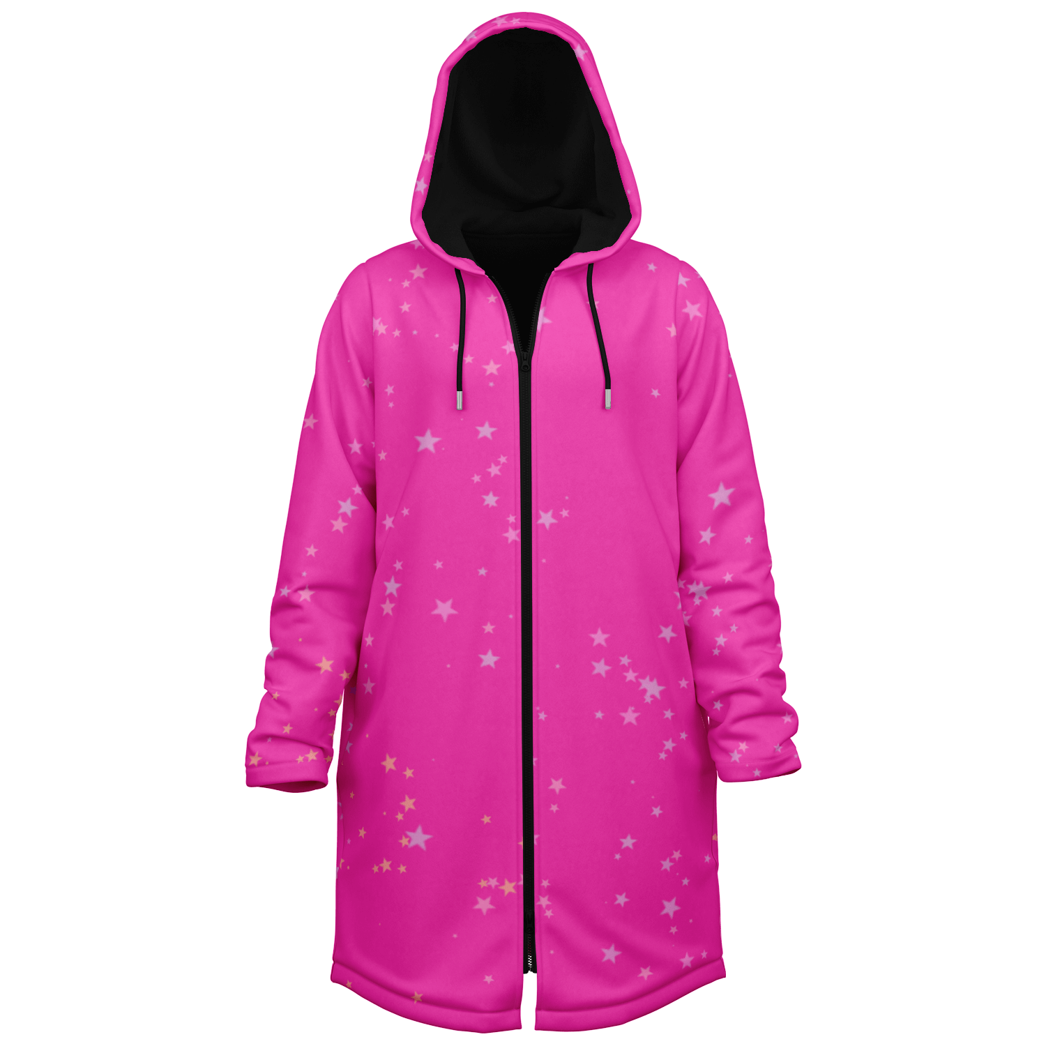 Funky Deep Pink Stars Zipper Cloak | Ribooa