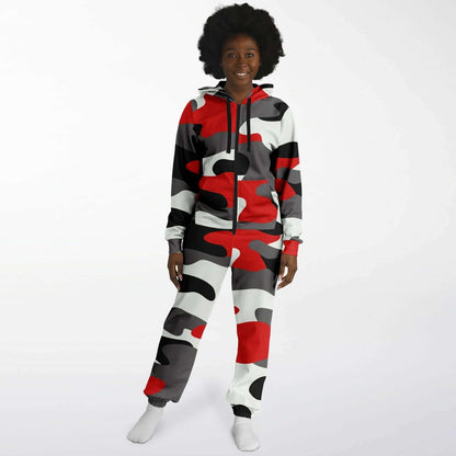 Camo Jumpsuit | Red Black & White