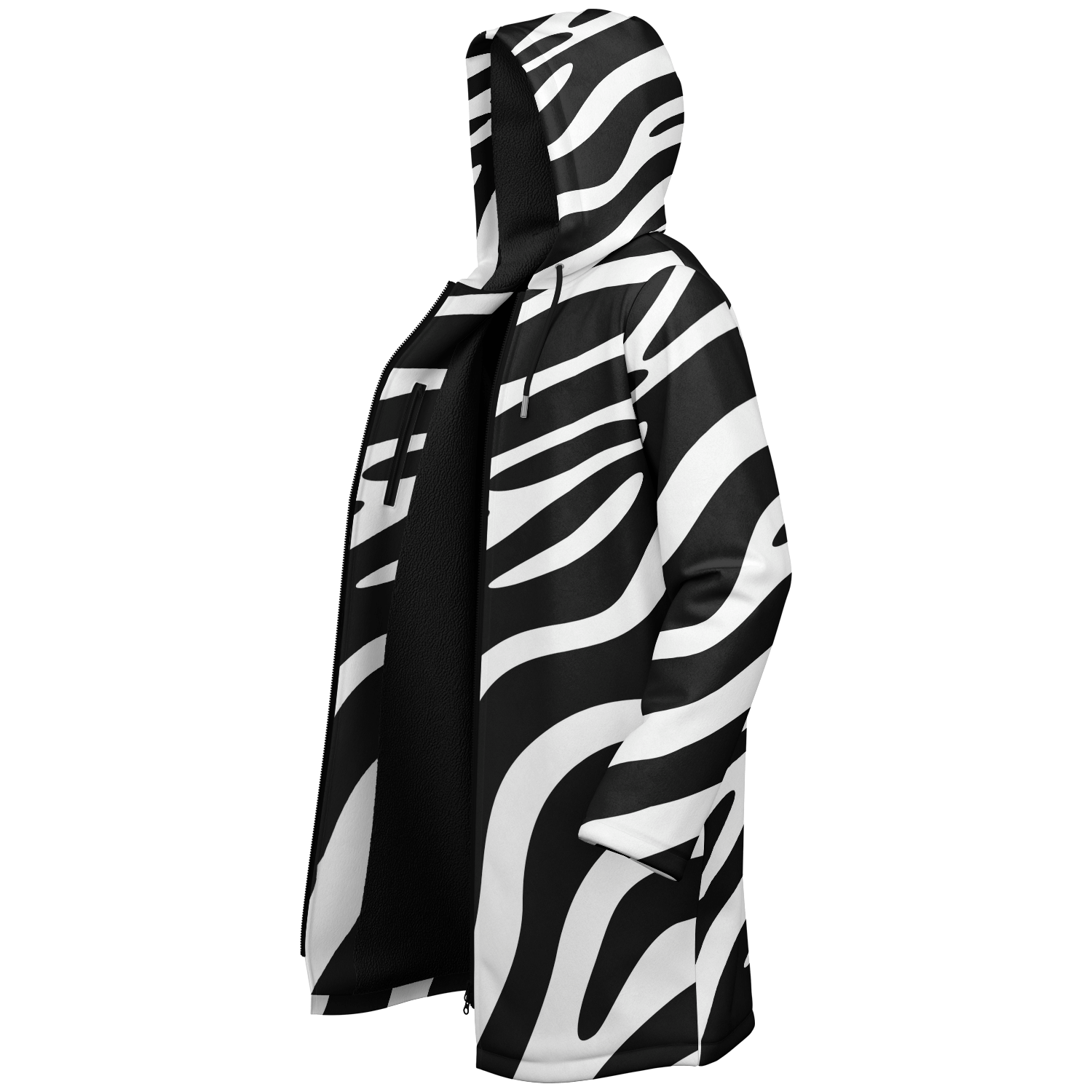 Zebra Zipper Cloak | Unisex HD Black & White