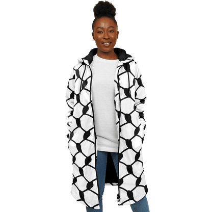 Keffiyeh Cloak With a Zipper | Black & White HD Print