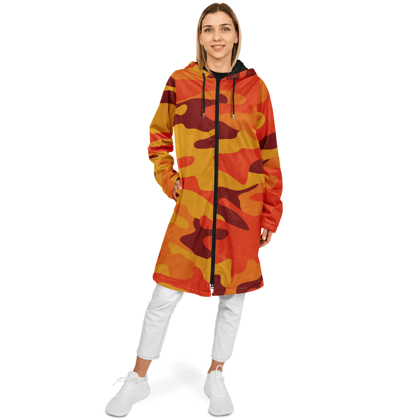 Orange & red Camo Cloak With a Zipper