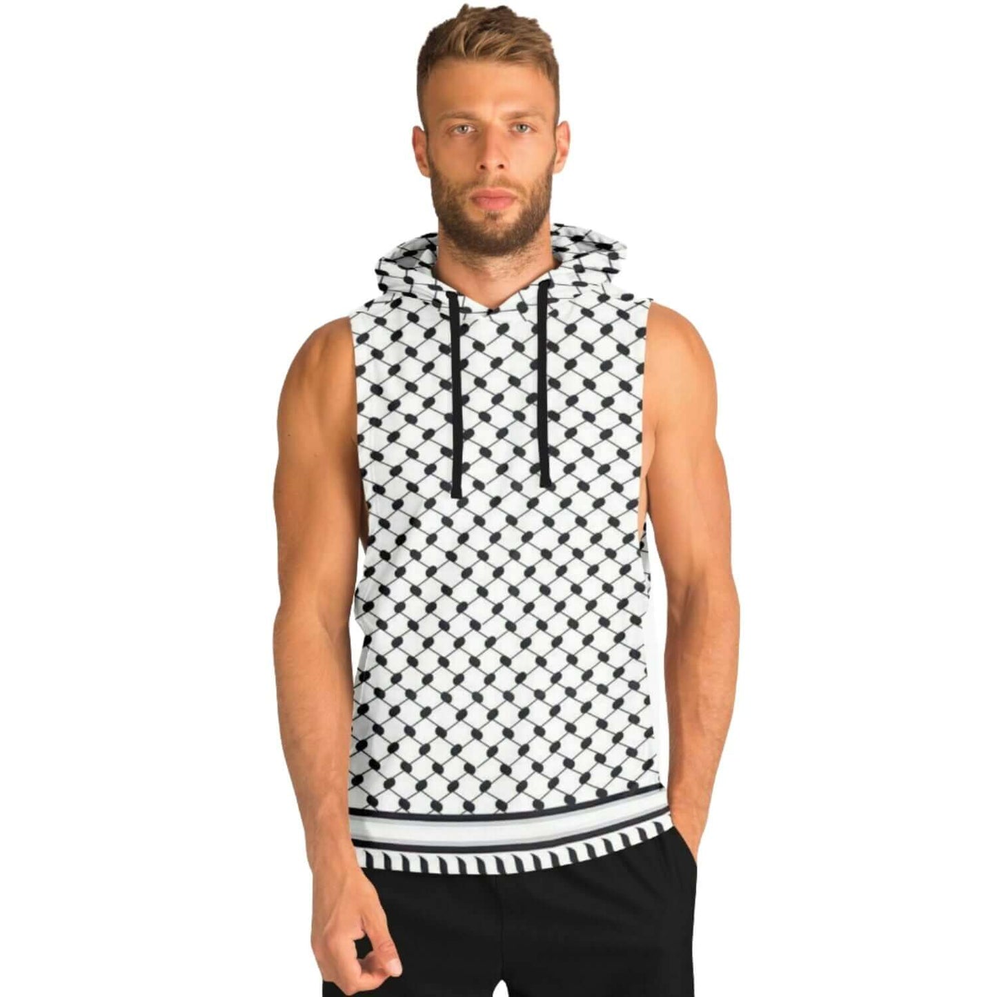 Keffiyeh Sleeveless Hoodie For Men