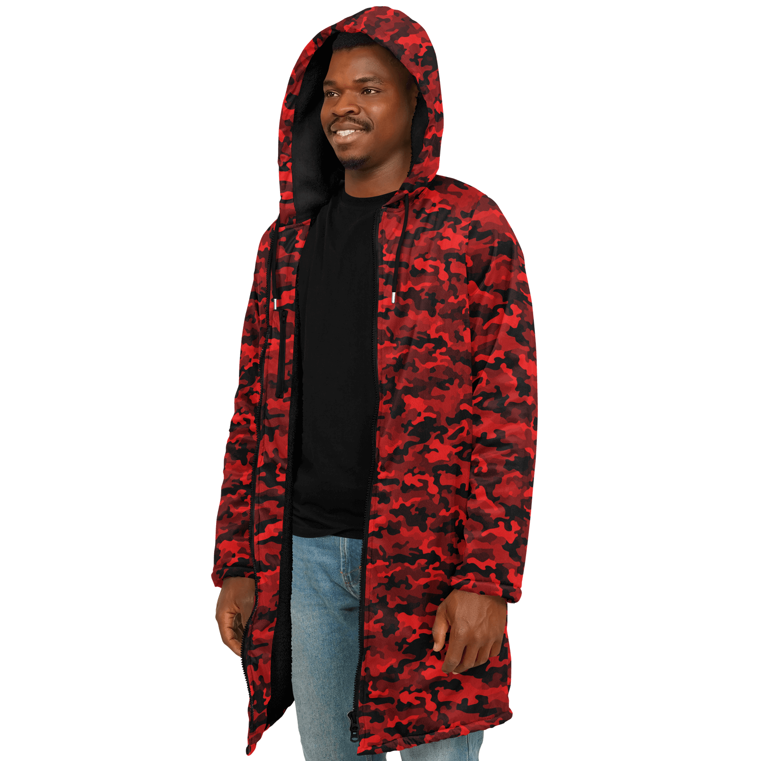 Army Red Camo Cloak With a Zipper | Ribooa