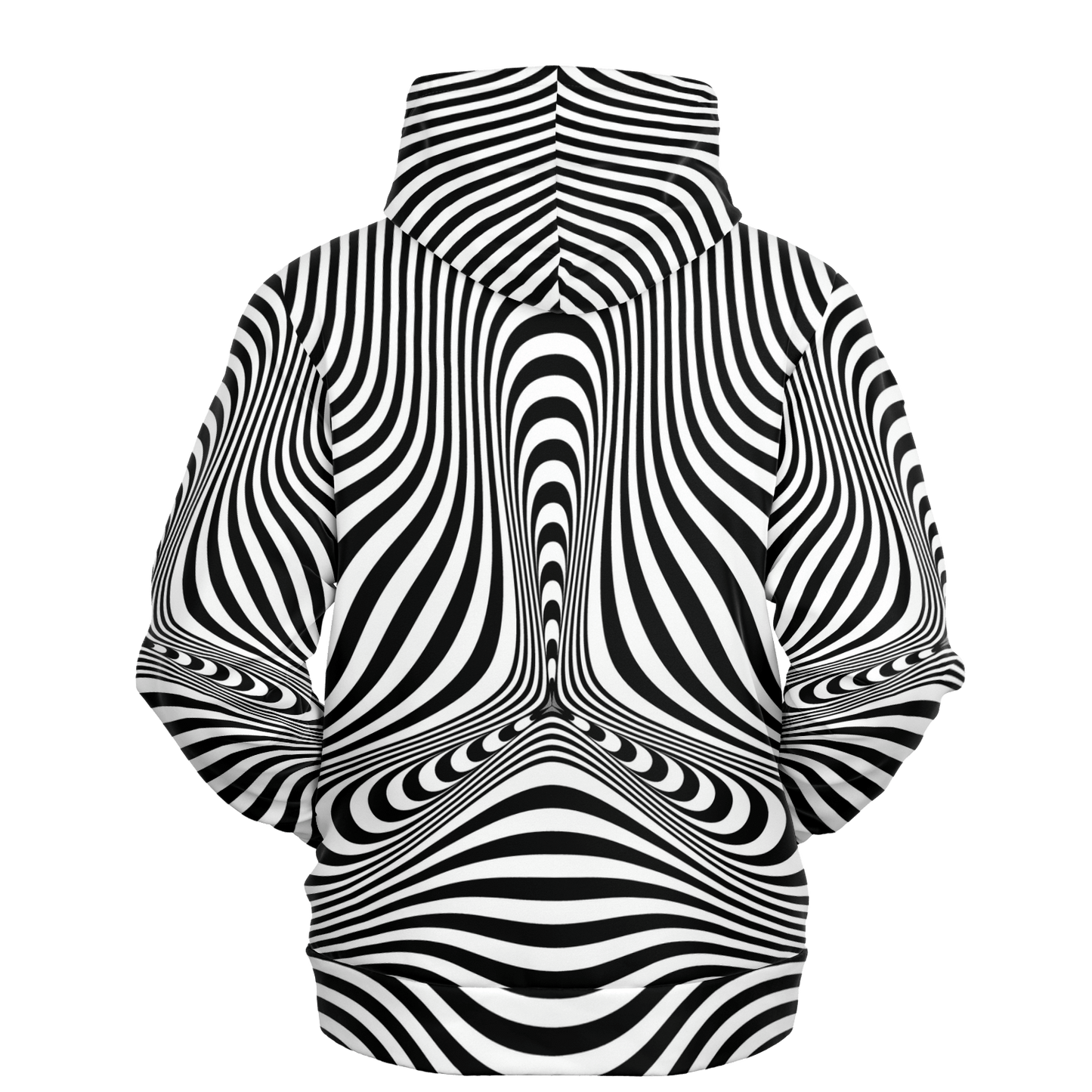 Psychedelic Hoodie | Hypnotic Pattern With Black & White Striped