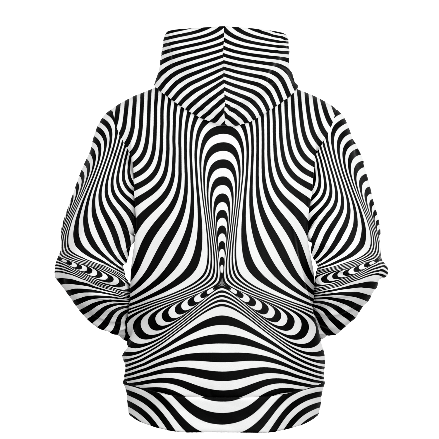 Psychedelic Hoodie | Hypnotic Pattern With Black & White Striped