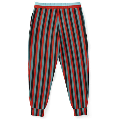 Red & Black Stripes Track Pants For Men | HD Print