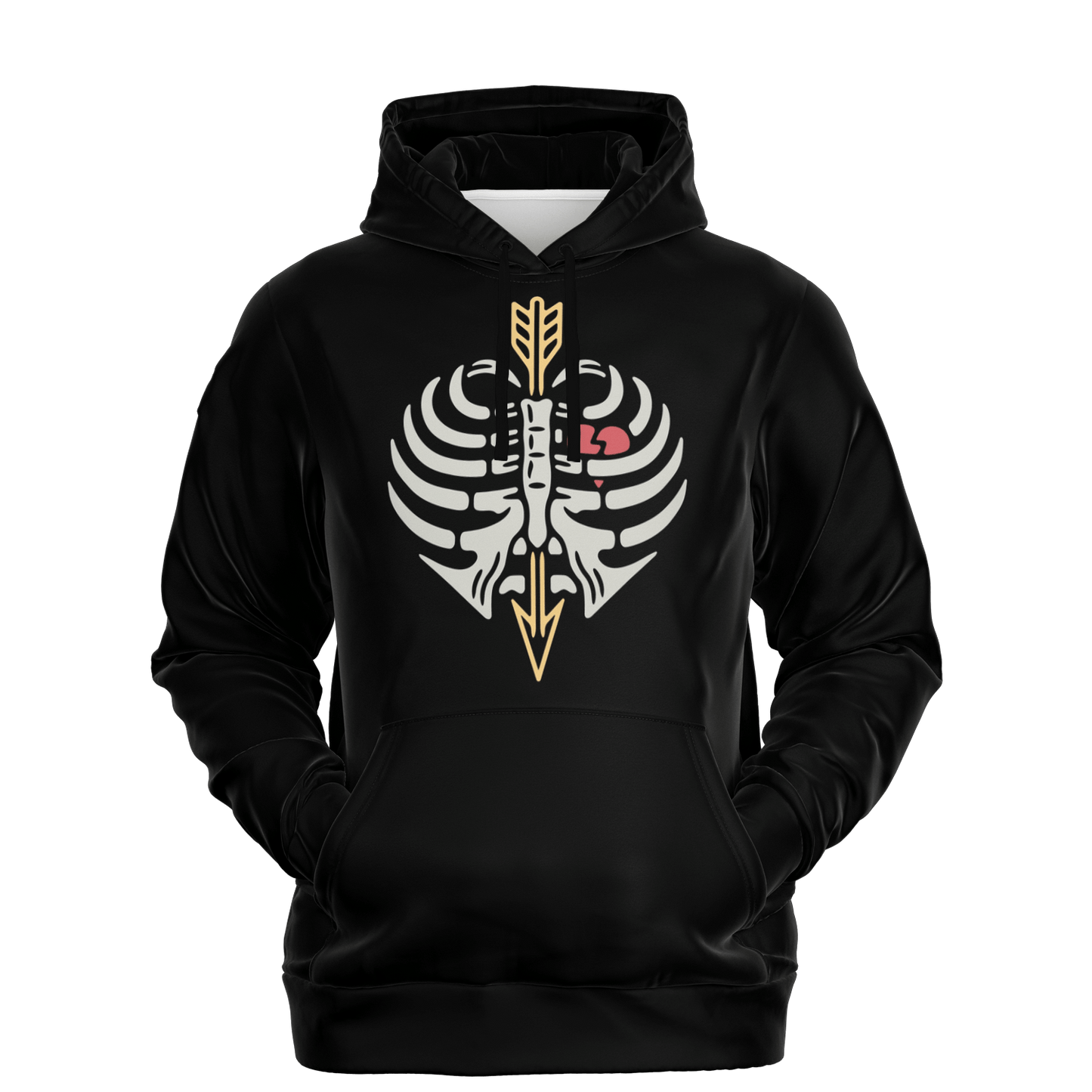 Human Rib Cage Hoodie With a Heart & Arrow