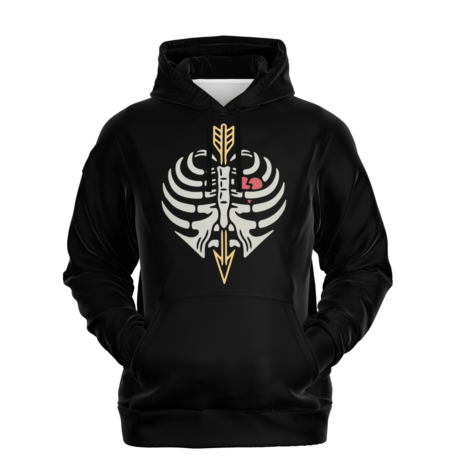 Human Rib Cage Hoodie With a Heart & Arrow