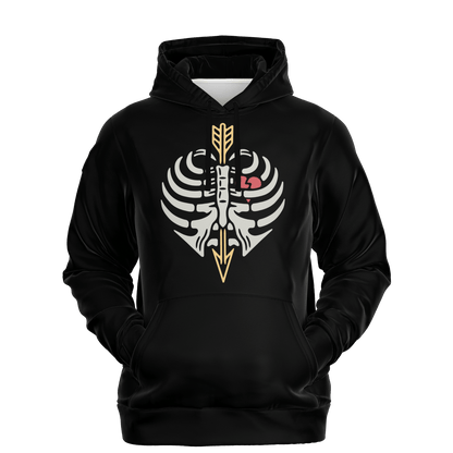 Human Rib Cage Hoodie With a Heart & Arrow