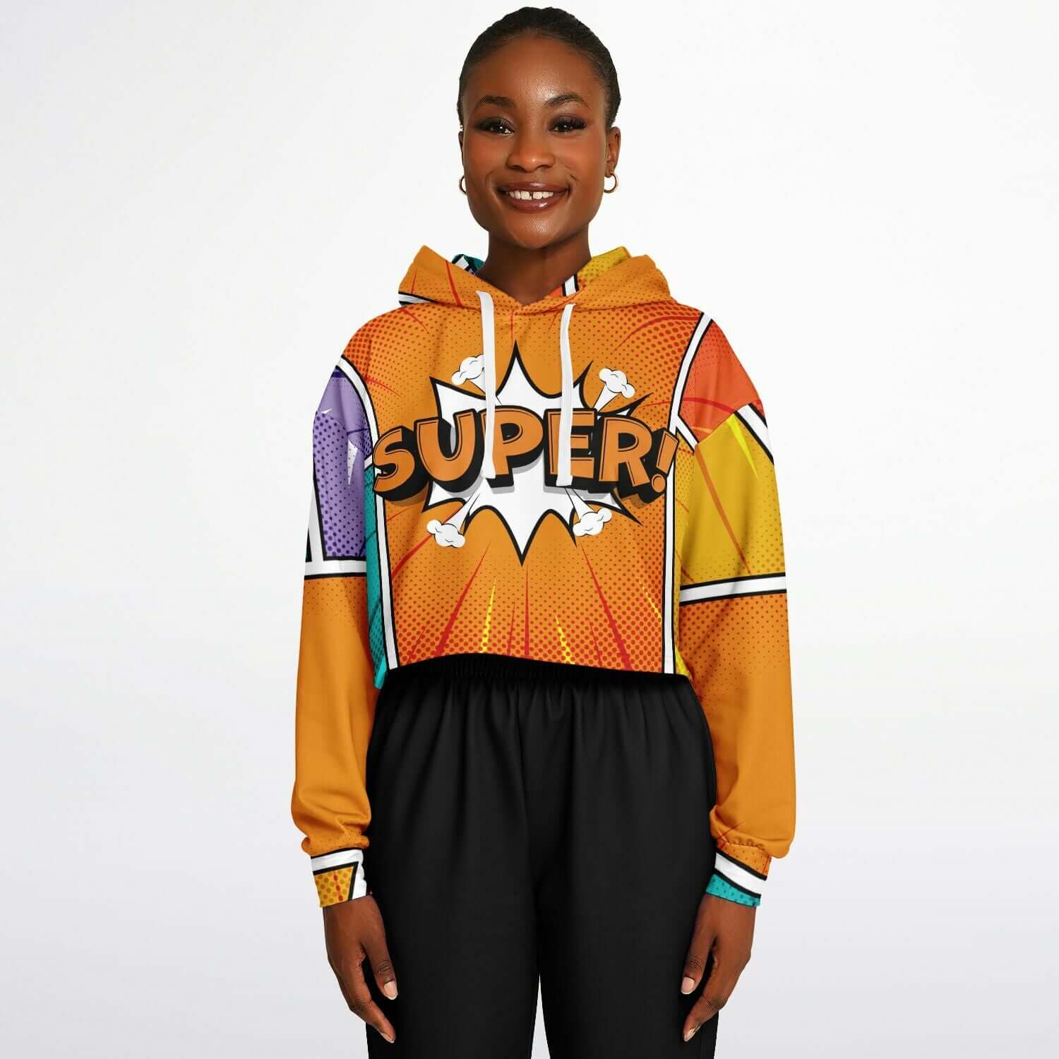 SUPER! Cropped Hoodie For Women