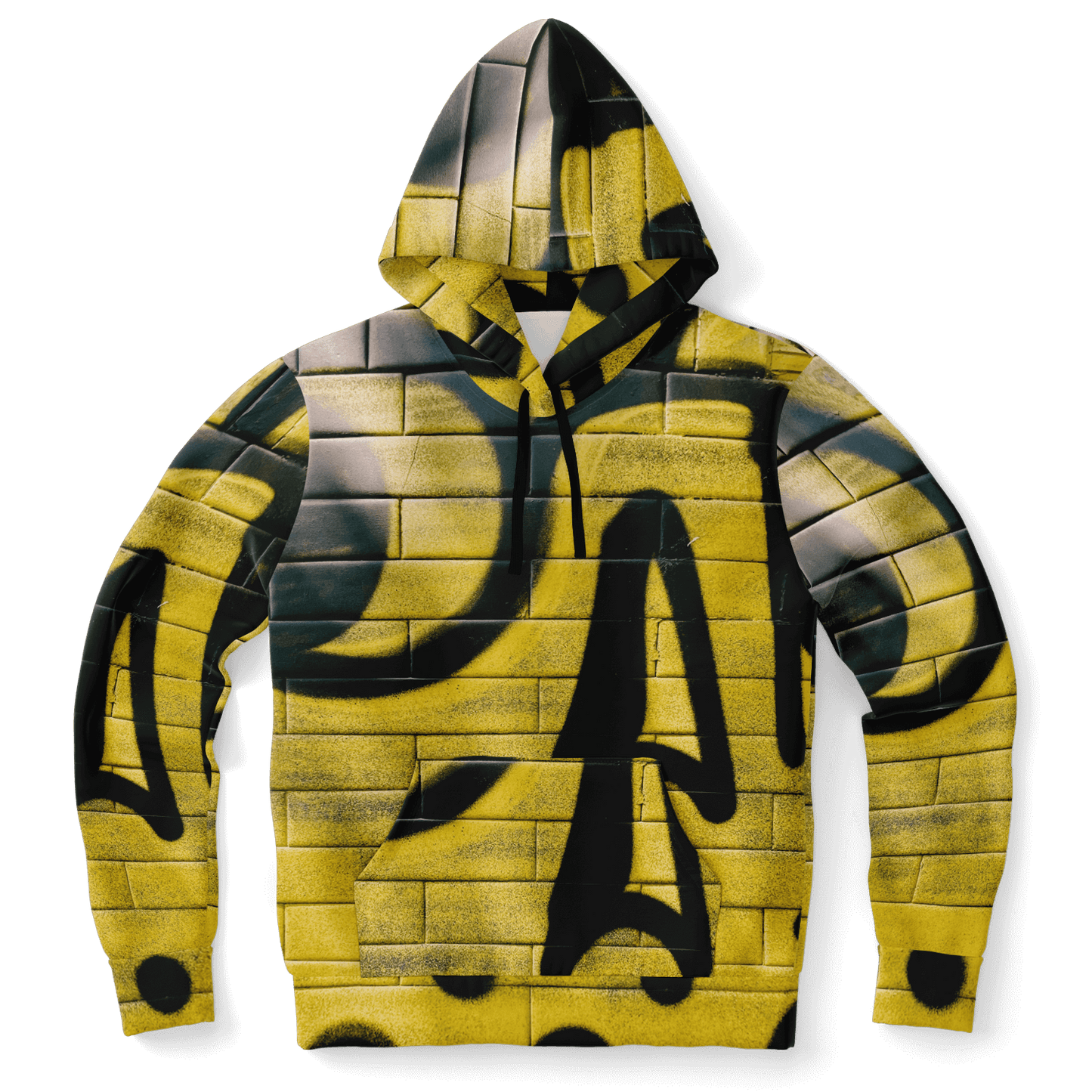 Streetwear Hoodie | Yellow & Black Skull Brick Wall