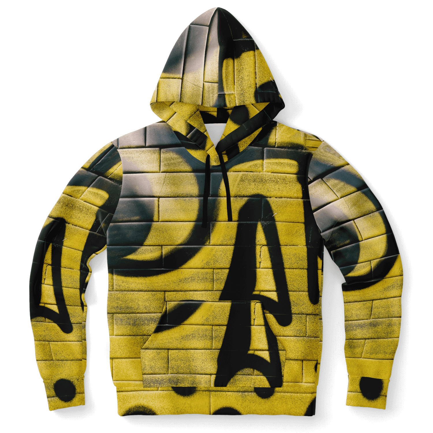 Streetwear Hoodie | Yellow & Black Skull Brick Wall