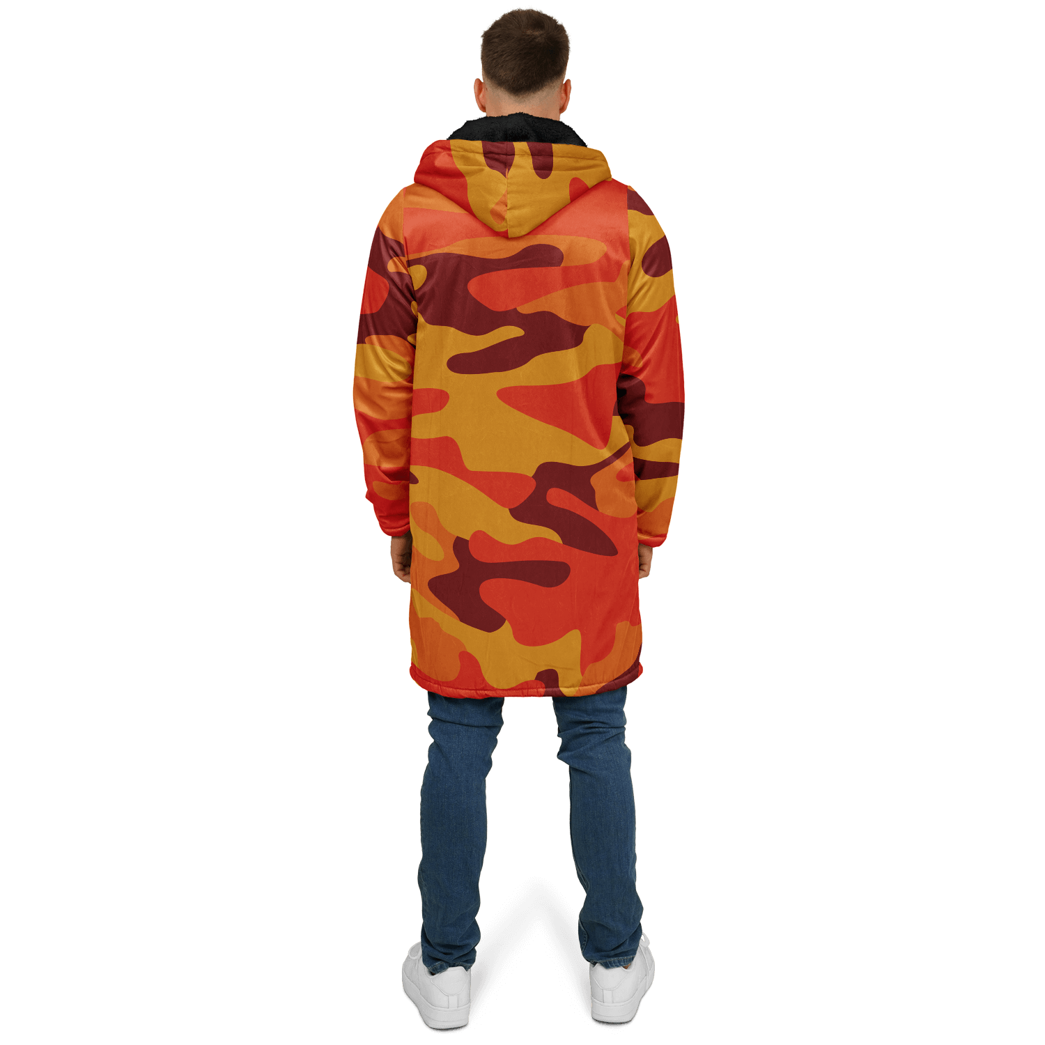 Orange & red Camo Cloak With a Zipper