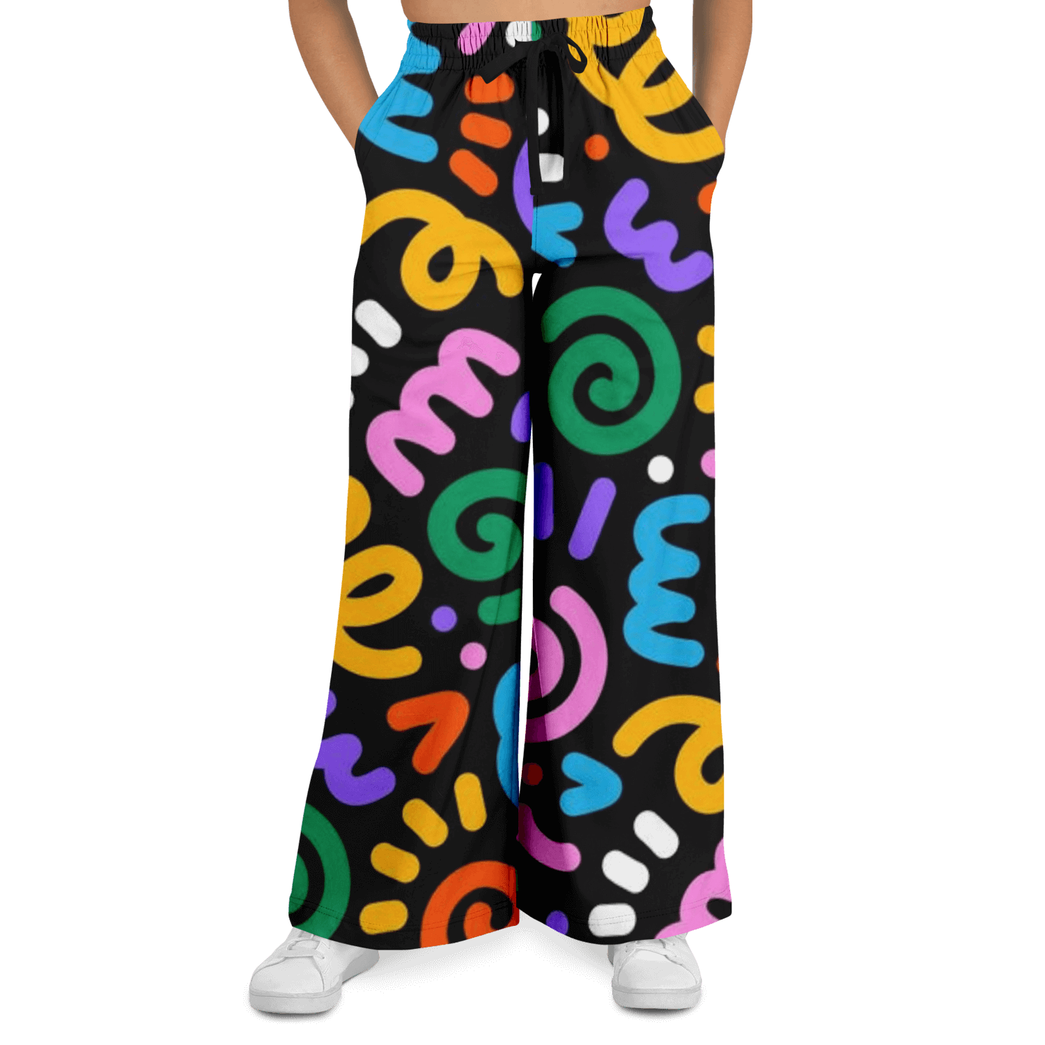 Women's Wide Leg Pants | Funky Color Circles