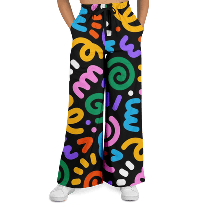 Women's Wide Leg Pants | Funky Color Circles