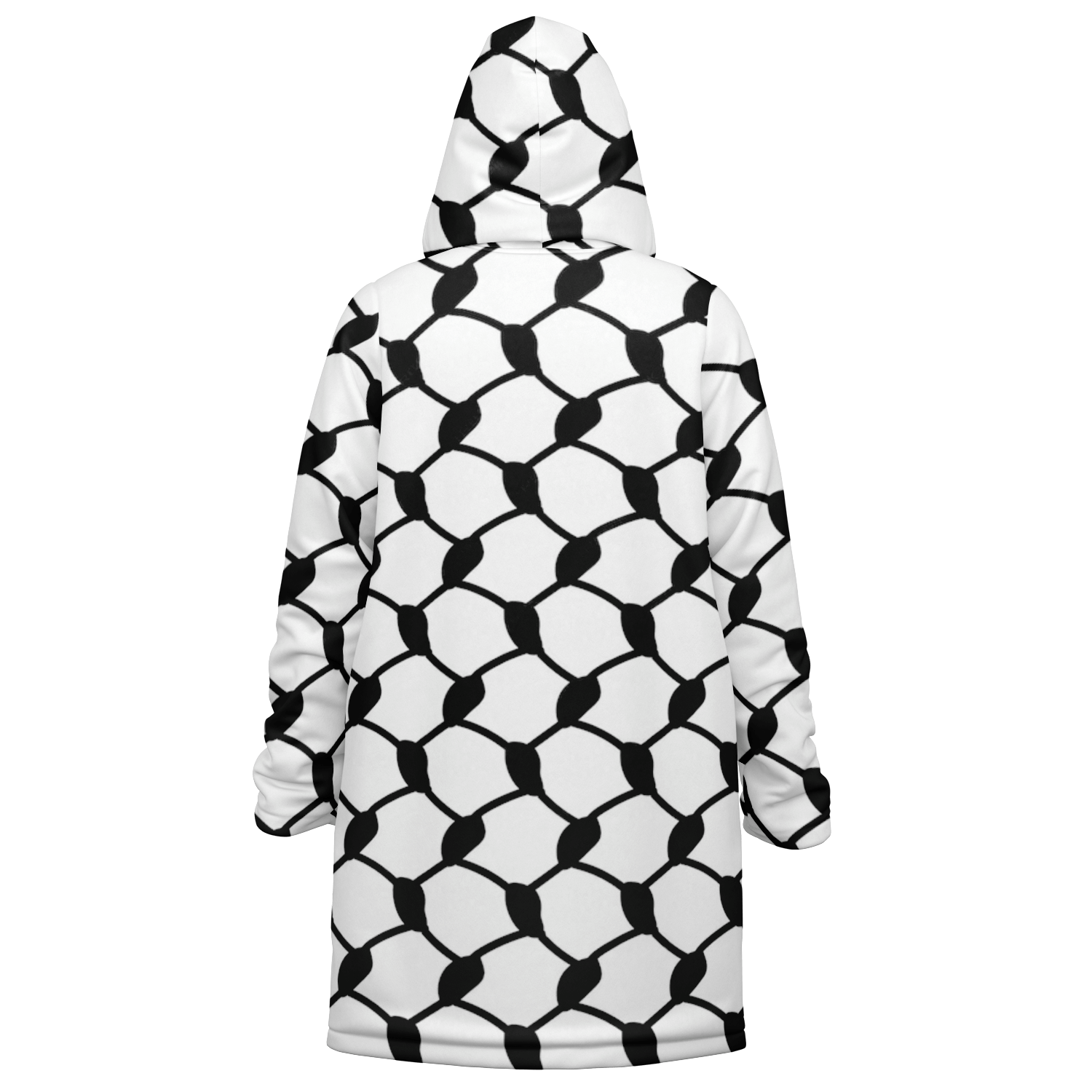 Keffiyeh Cloak With a Zipper | Black & White HD Print