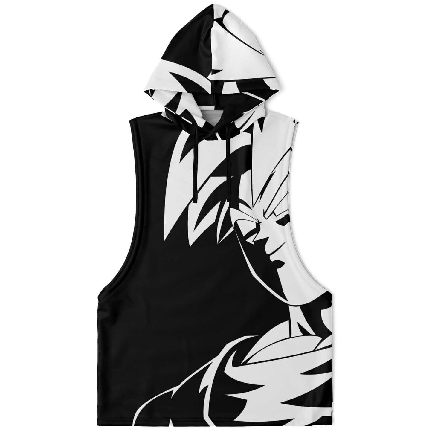 Dragon Ball Sleeveless Hoodie | Black & White Anime