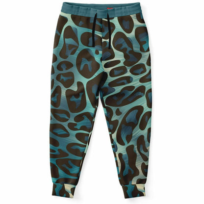 Black & Blue Leopard Track Pants For Men | HD Print