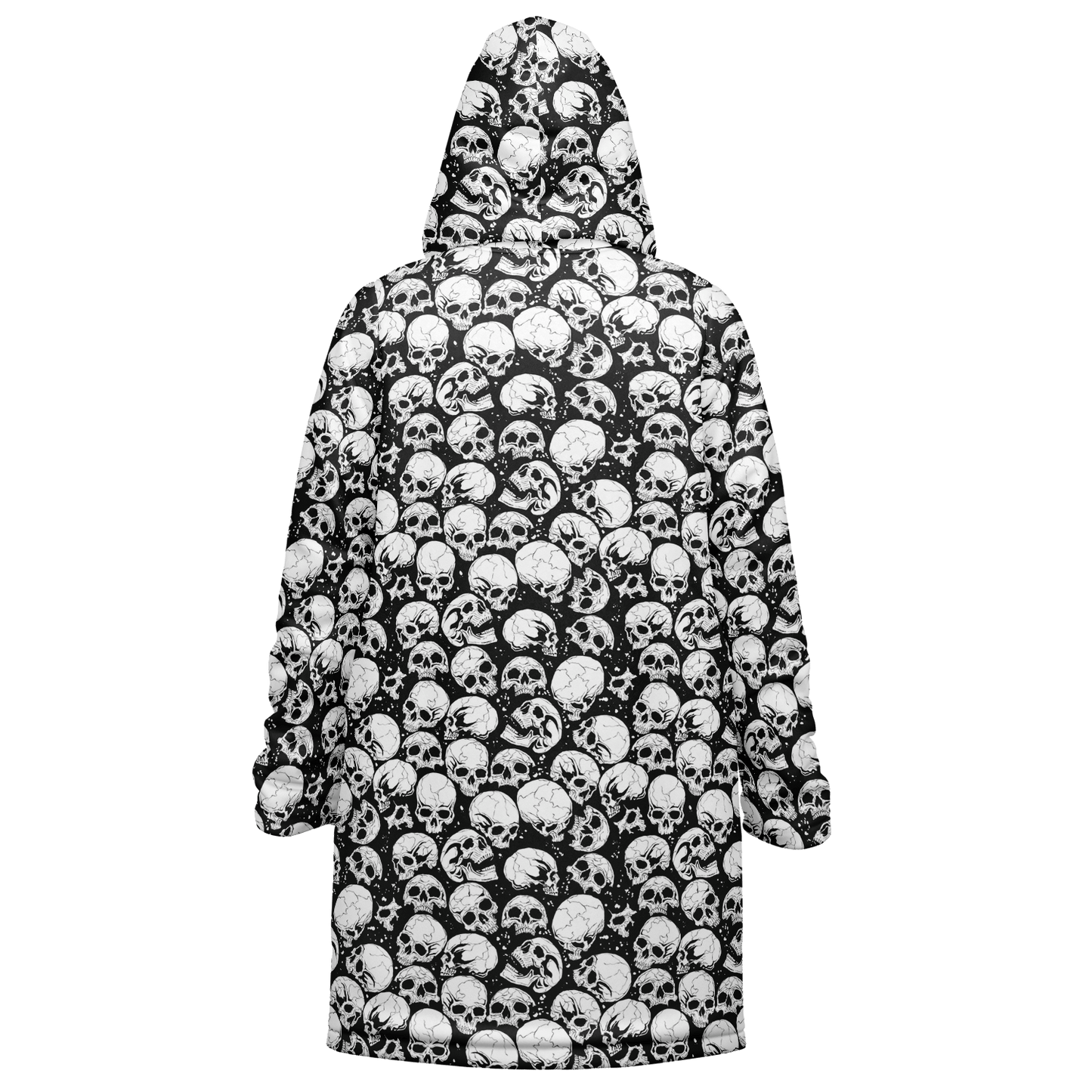 Skulls Zipper Cloak | Black & White