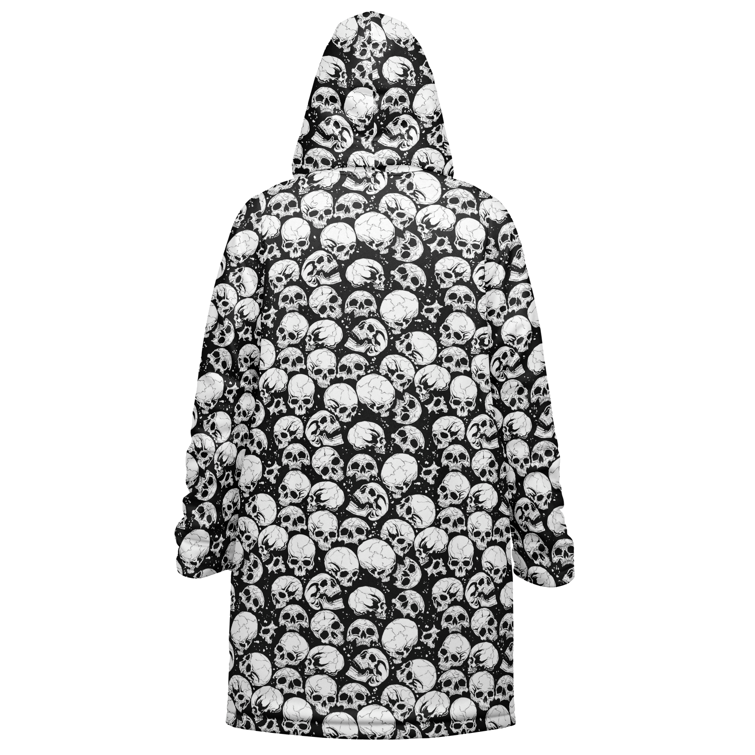 Skulls Zipper Cloak | Black & White