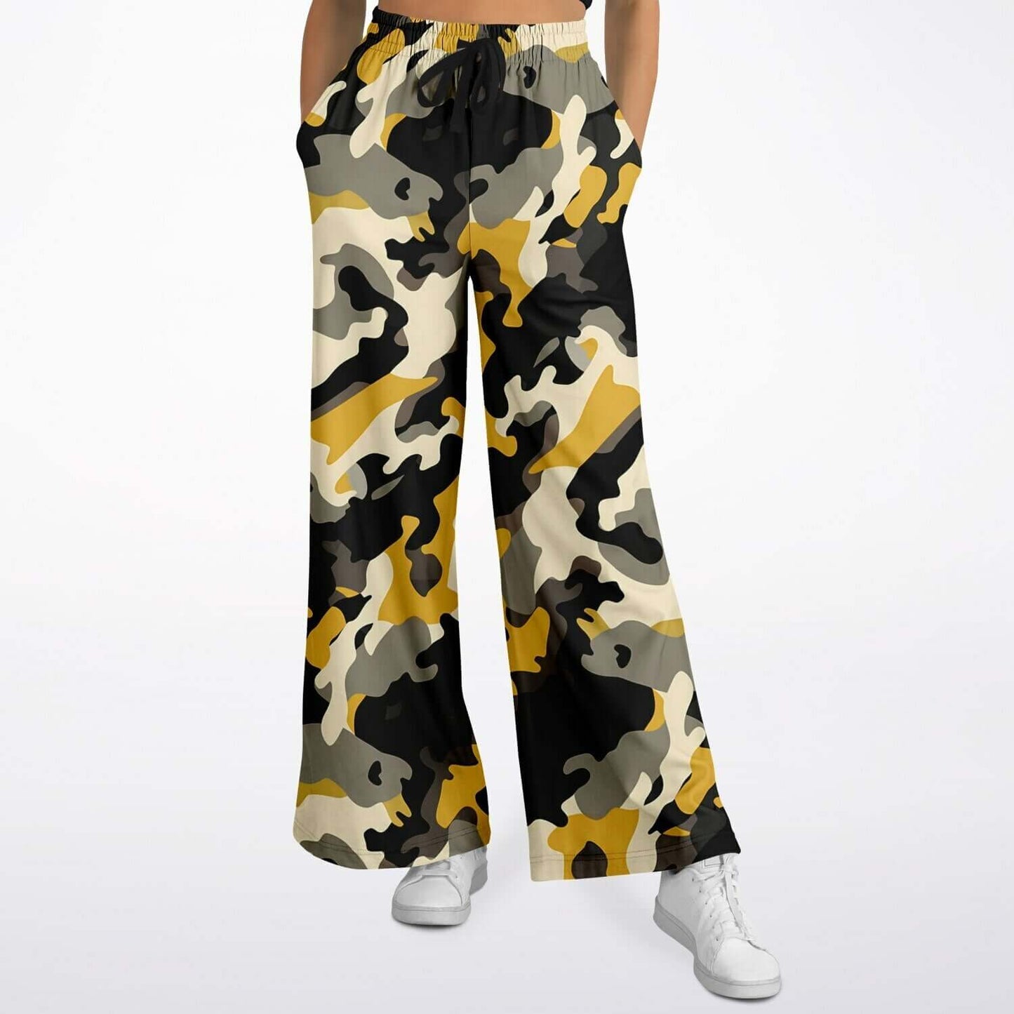 Camo Wide Leg Pants For Women | Military Brown & Black