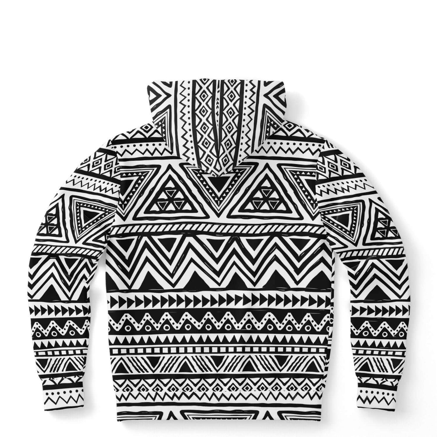 Black & White Tribal Hoodie | Aztec Ethnic Pattern