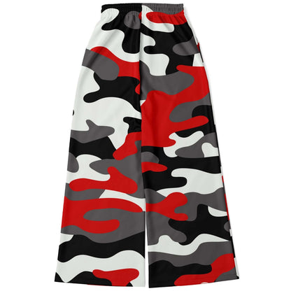 Camo Wide Leg Pants For Women | Milano Red Black & White