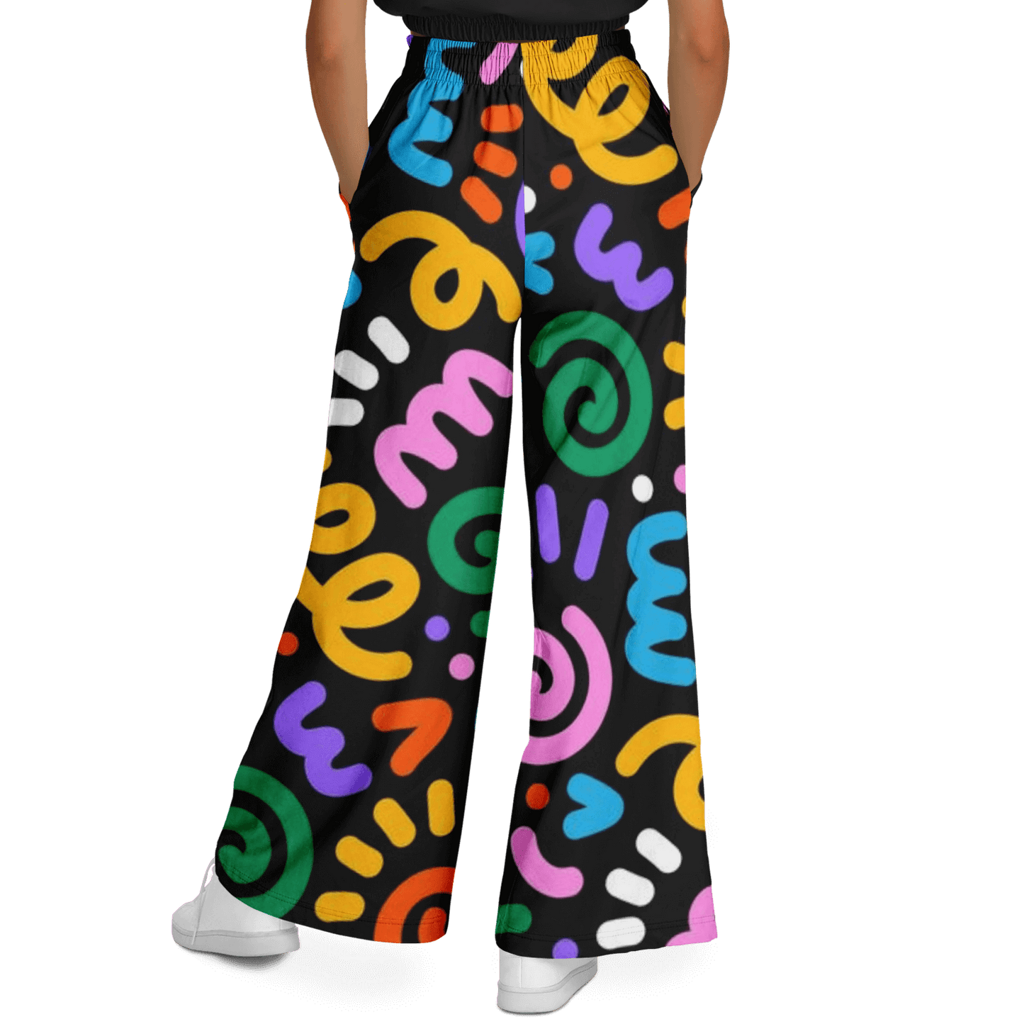 Women's Wide Leg Pants | Funky Color Circles