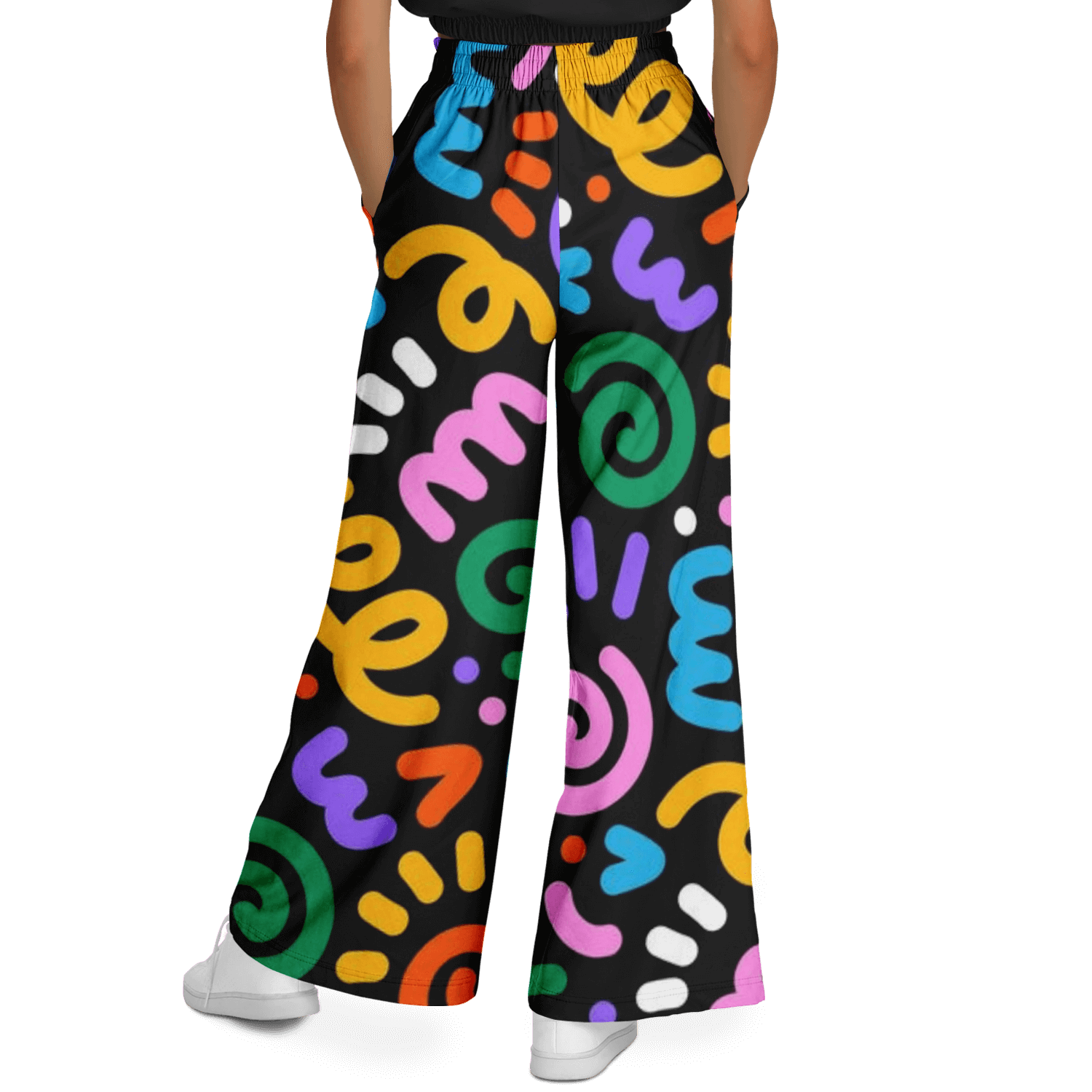 Women's Wide Leg Pants | Funky Color Circles