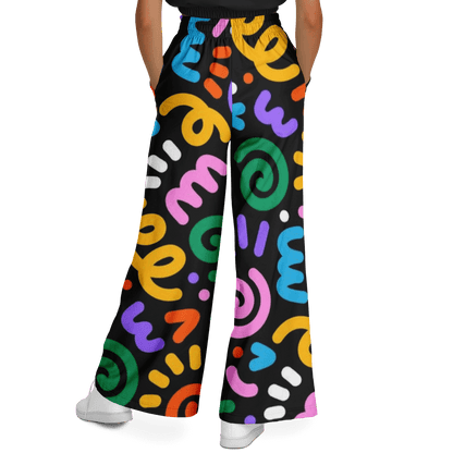 Women's Wide Leg Pants | Funky Color Circles