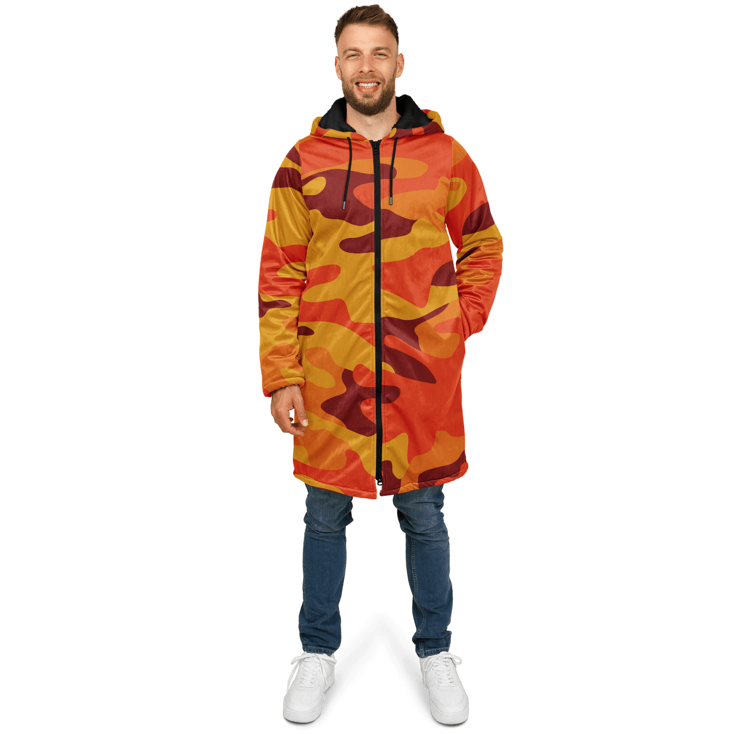 Orange & red Camo Cloak With a Zipper