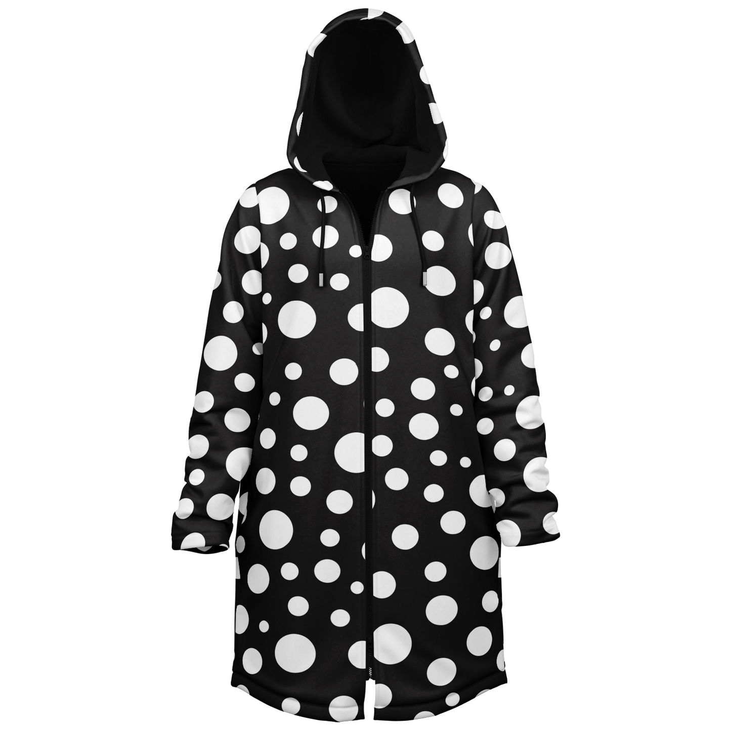 Black & White Polka Dots Cloak With a Zipper