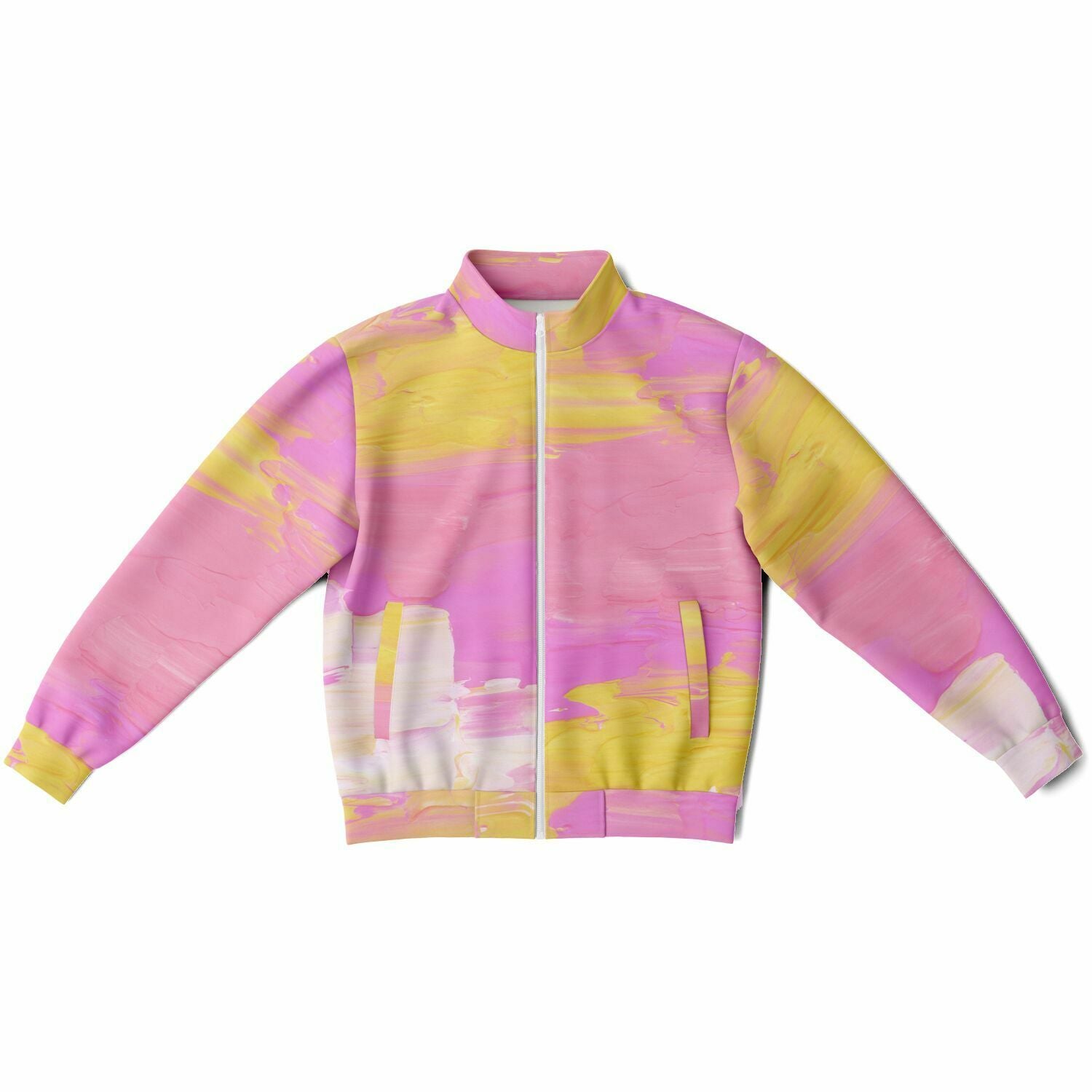 Pink & Yellow Abstract Track Jacket | HD Print