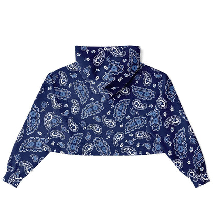 Blue Bandana Cropped Hoodie