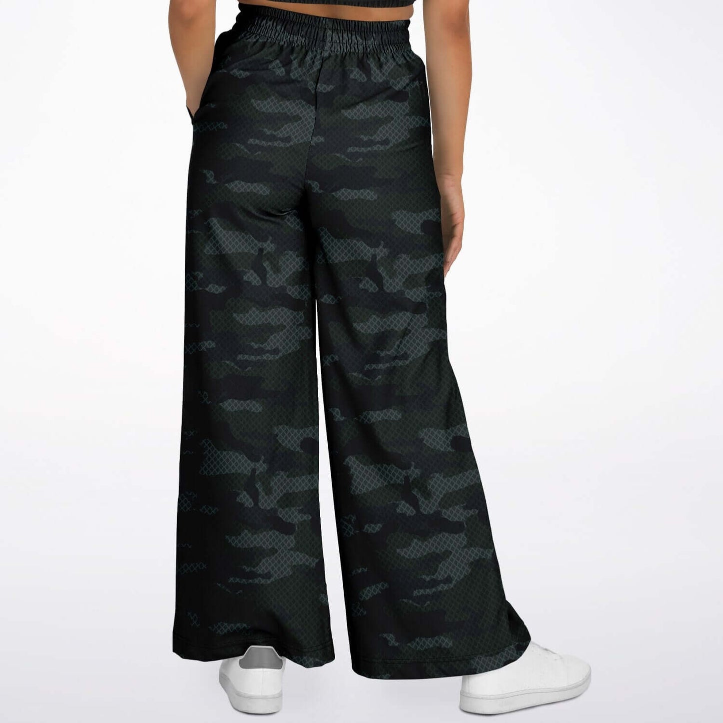 Women's Wide Leg Pants | Military Dark Green Camo