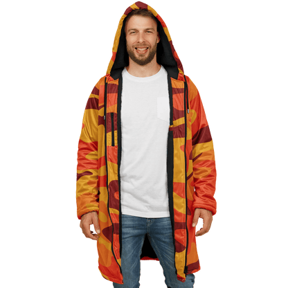 Orange & red Camo Cloak With a Zipper