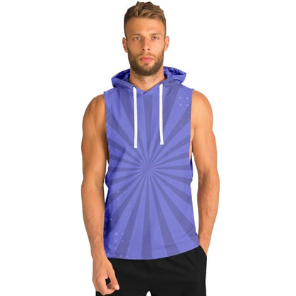 Sweat à capuche sans manches bleu violet pour hommes | Noé 