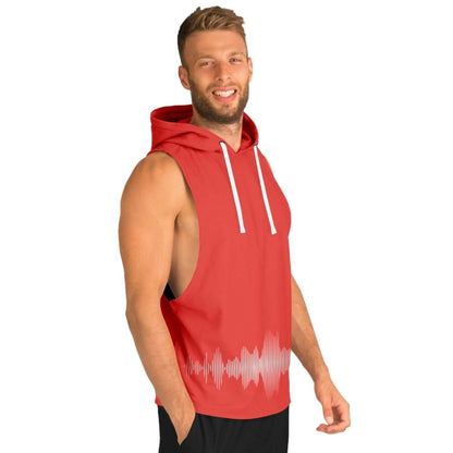 Red Sleeveless Hoodie For Men | Waveform