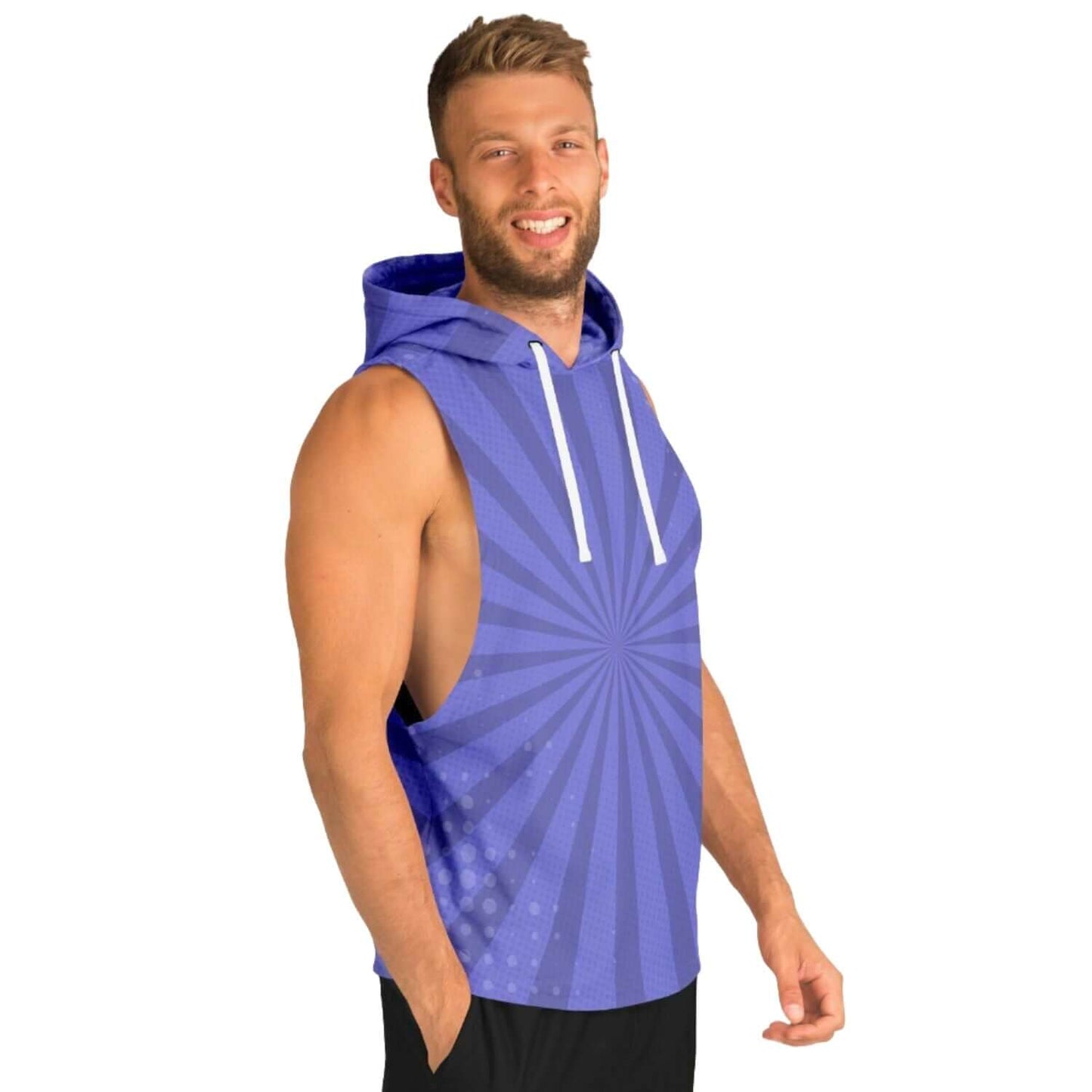 Sweat à capuche sans manches bleu violet pour hommes | Noé 