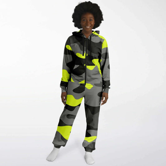 Camo Jumpsuit | Black Gray & Yellow